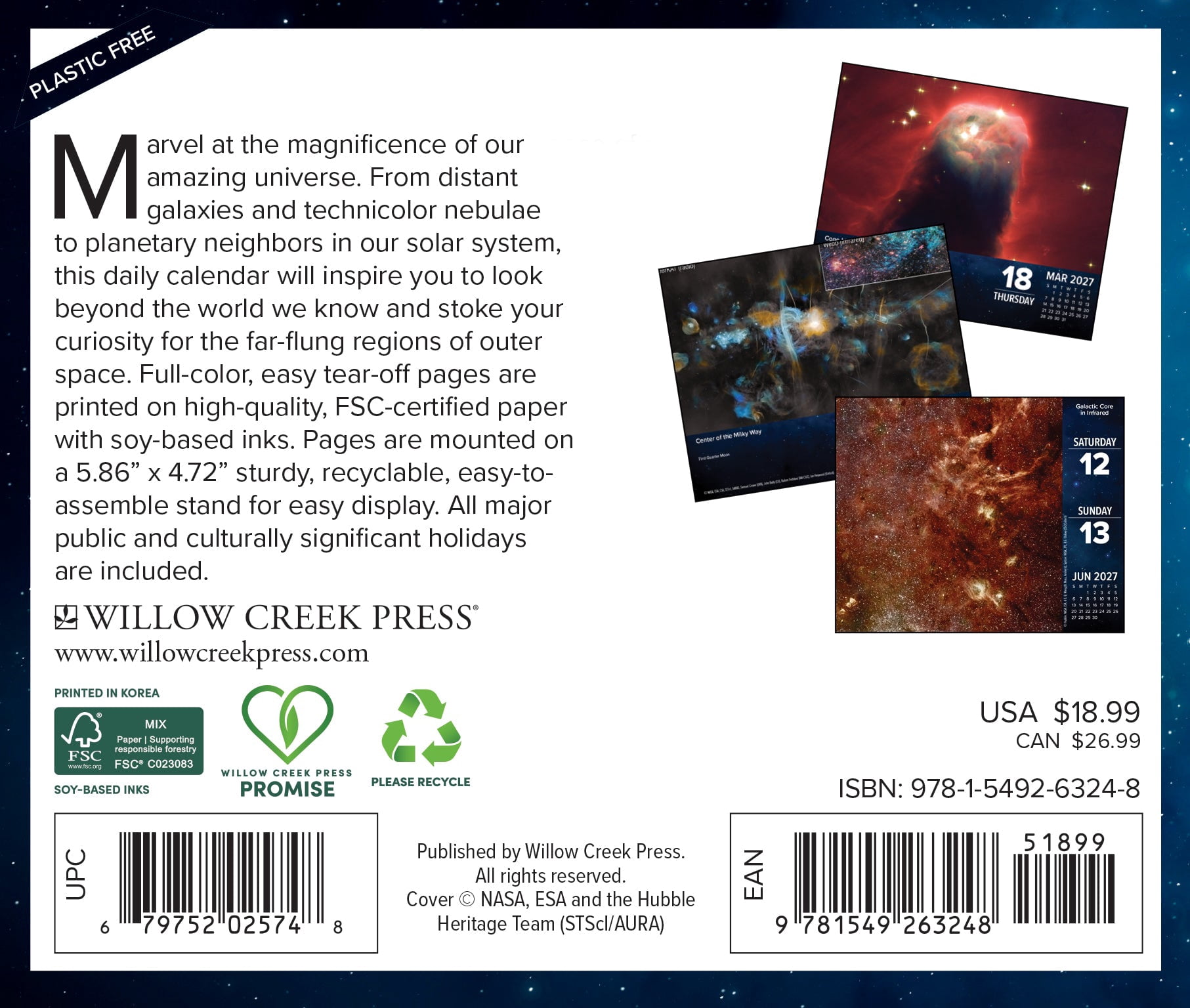 Willow Creek Press, Astronomy 2027 Box Calendar