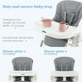 thumbnail image 3 of INFANS High Chair for Babies & Toddlers, Foldable Highchair with Multiple Adjustable Backrest Footrest Seat Height, Removable Tray, Detachable PU Leather Cushion, Built-in Rear Wheels (Light Grey), 3 of 6