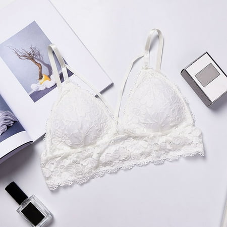 

Wisremt Lace Bras Bralette Female Deep V Thin Belt Lingerie Wirefree Seamless Underwear Floral Brassiere Intimates