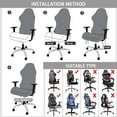 thumbnail image 5 of Xiao Hua Fundas para sillas gaming, fundas protectoras para sillas de oficina, impermeables, con reposabrazos, elásticas, para sillas de ordenador y sillones giratorios, color gris oscuro., 5 of 5