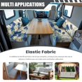 thumbnail image 3 of Uorisanigo RV Dinette Cushion Covers - Stretchable Blue Flower Butterfly Camper Bench Seat Covers for Travel Trailer Couch, Washable ＆ Easy to Install(1 Backrest Cover & 1 Bench Cover), 3 of 7