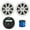 White, variant on Kicker All-Weather Marine Gauge Style Bluetooth USB Stereo Receiver Bundle Combo with 1 Pair (QTY 2) 6.5" 2-Way 150 Watts Max Power Coaxial White Marine Audio Speakers, 50-Feet 16-Gauge Speaker Wire