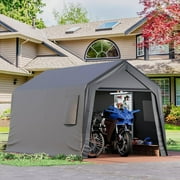 Erommy 8 X 14 FT Heavy Duty Carport with All-Steel Metal Frame, Portable Garage with Reinforced Base, All-Season Car Canopy for Car, Boat