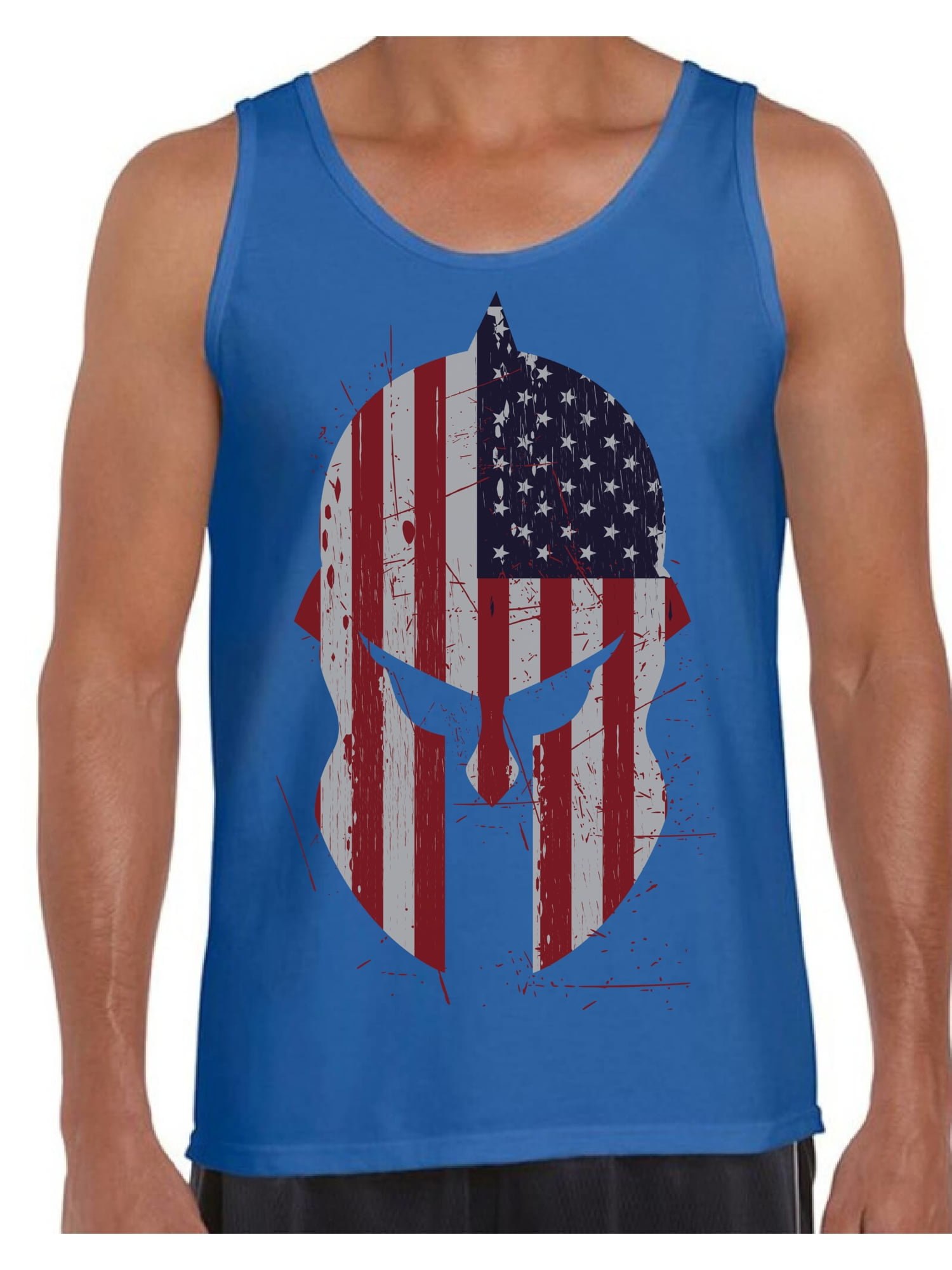 Awkward Styles Spartan Helmet Sleevless Shirt American Flag Tank Tops ...