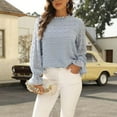 thumbnail image 4 of Women"s Chiffon Blouse Long Sleeve Ruffled Neck Shirts Fall Casual Pullover Tops, 4 of 5