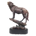 thumbnail image 2 of Midnight Moon Howling Alpha Gray Wolf Statue In Bronze Electroplated Finish, 2 of 9