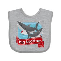 Inktastic Big Brother Shark Boys Baby Bib