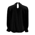 thumbnail image 5 of Adeawade Womens T Shirts Long Sleeve Solid Color Tops Round Neck Classic Tee Clothes L Black, 5 of 5