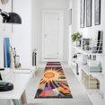 thumbnail image 4 of Yayeee Runner Rug for Bedroom 2'x6' Machine Washable Hallway Non Slip Mat, Futuristic Sun, 4 of 8