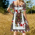 thumbnail image 3 of QUEEN OF HEARTS PLAYING CARDS ARTWORK Short Sleeved Dress Woman clothing Bridesmaid dress woman Dress, 3 of 5