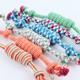 thumbnail image 3 of Flmtop Puppy Dog Pet Toy Cotton Braided Bone Rope Chew Knotted Tied Random Color, 3 of 6