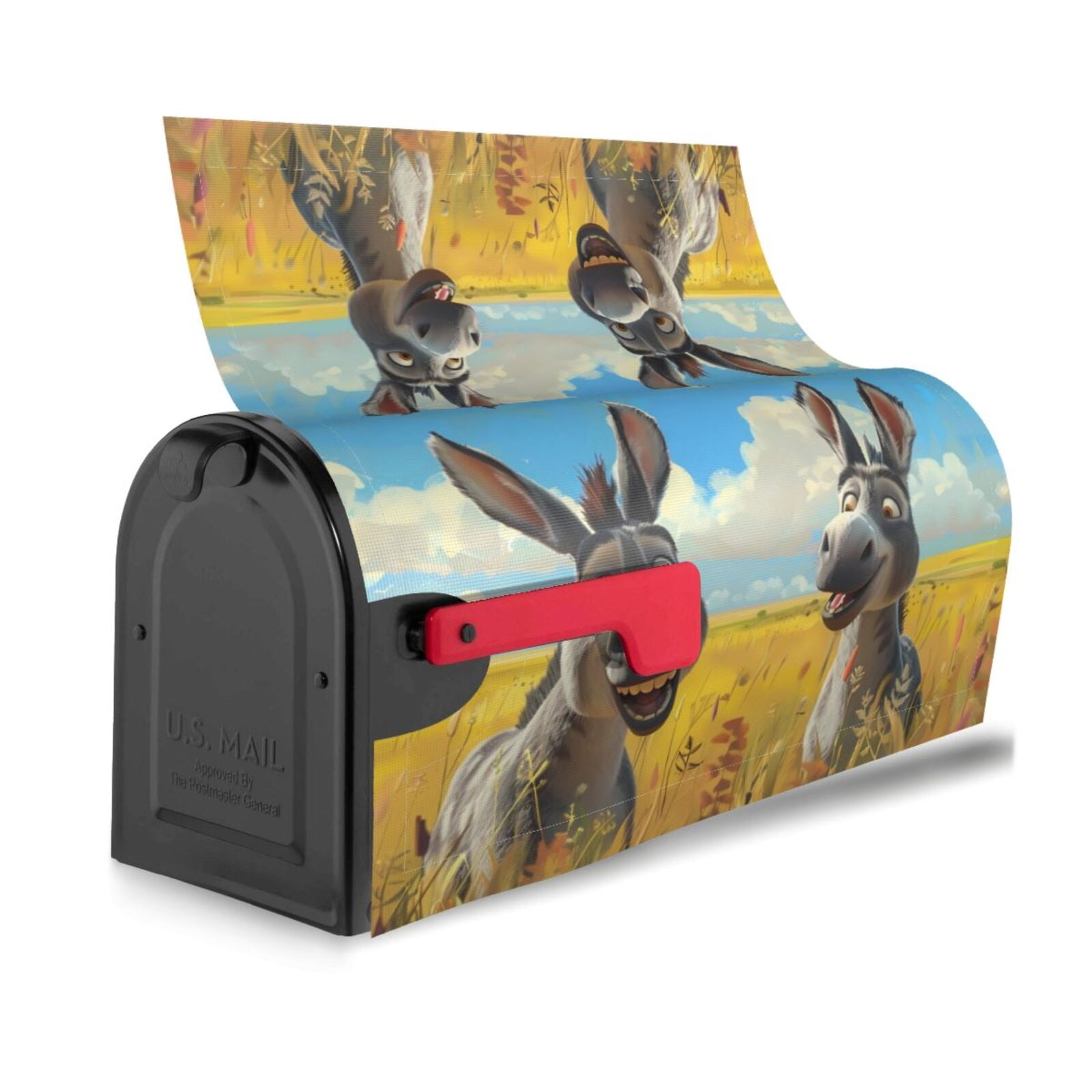 Rateoe Funny Countryside Donkey Printed Mailbox Covers - Easy to Install Fall, Winter, Spring, Summer Mailbox Cover - Weather and UV-Resistant Mailbox Decor - Mailbox Magnetic Covers-