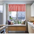 thumbnail image 3 of Buffalo Red and White Check Kitchen Window Valance 2 Pack Half Short Gingham Plaid Farmhouse Textured Short Window Drape Panel Home Decor Curtain Valance, 3 of 6