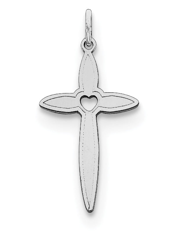 Sterling Silver Sterling Silver Rhodium-plated Laser Designed Cross Pendant Sterling Silver Sterling Silver Rhodium-plated Laser Designed Cross Pendant