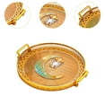thumbnail image 6 of WeiLaiKeQi Round Serving Tray Space Saving Decorative Storage Tray for Snack amber, 6 of 9