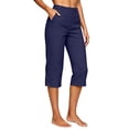 thumbnail image 6 of LIaqionyy Plus Size Capri Pants for Womens High Waisted Stretchy Casual Workout Golf Cropped Trousers Pant with Pockets, 6 of 8