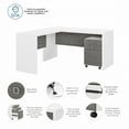 thumbnail image 3 of Echo L Shaped Desk with Mobile File Cabinet in White & Gray - Engineered Wood, 3 of 10