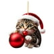 thumbnail image 2 of Adornos navideños de gato 2023, colgantes para árbol de Navidad, multiusos, para chimenea de pared. Estilo A, 2 of 9