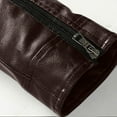 thumbnail image 2 of Kukoosong Men's Leather Biker Jacket Vintage Zipper Stand-Up Collar PU Leather Motorcycle Jacket, 2 of 5