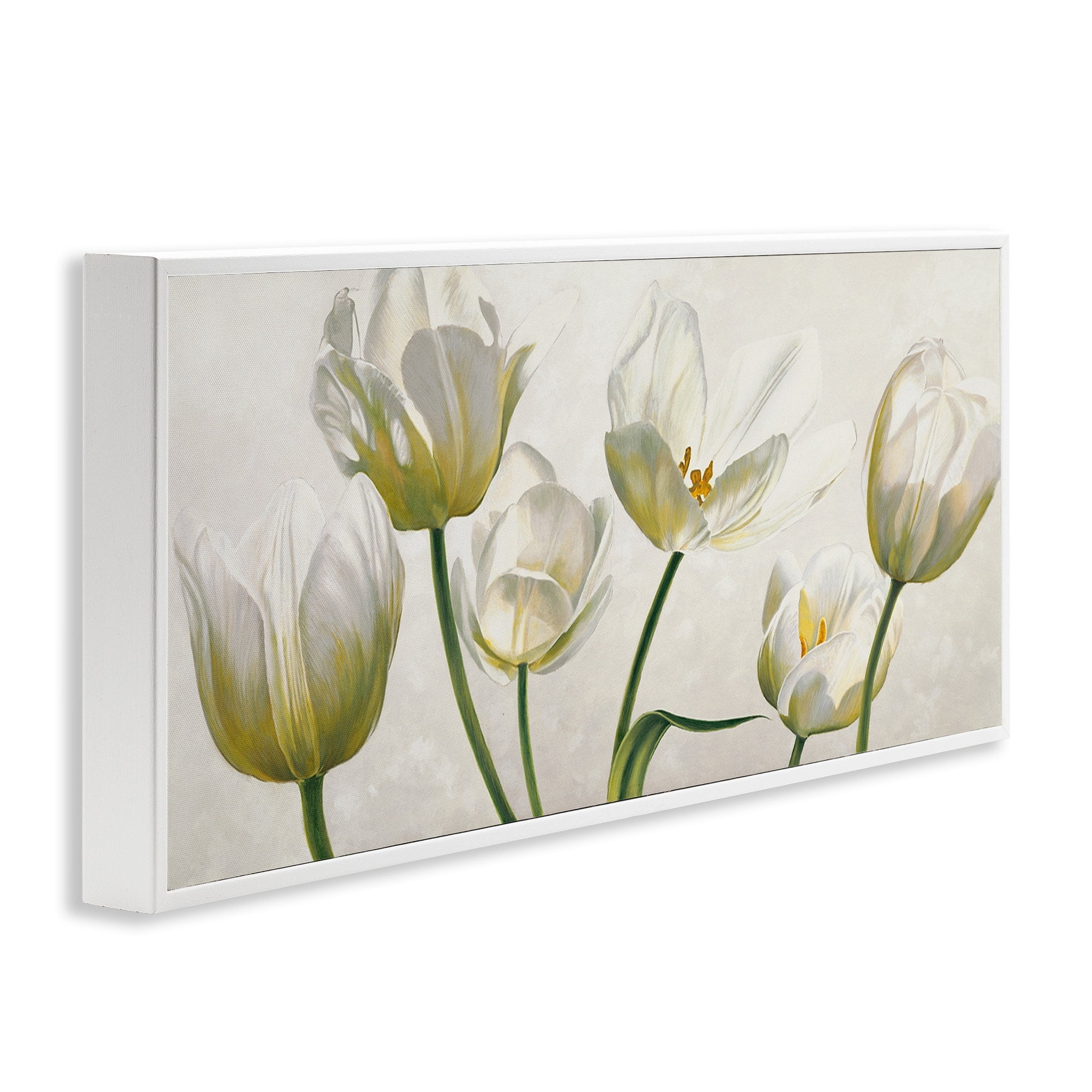 Stupell Industries Soft White Blooming Tulip Petals Floral Details, 13 x 30,Design by Eva Barberini