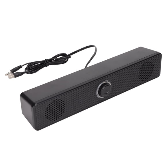 Wired Computer Soundbar Speaker with Volume Control USB Powered 3.5mm Input for Desktop PC Laptop Tablet