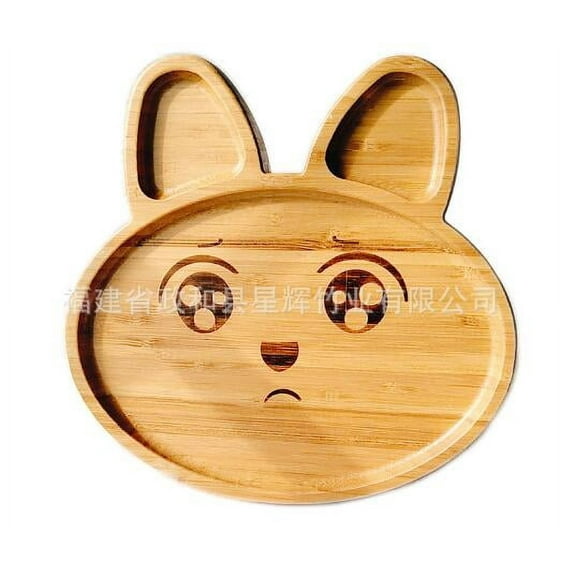 Jiyike Bamboo Easter Bunny Candy Dish Serving Tray Rabbit Shaped Wooden Charcuterie Platters Appetizer Tray Easter Table Decorations Supplies