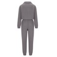 thumbnail image 5 of Women's Polar Fleece Sweatsuits Fall Winter Sports Casual Two Piece Outfits Quarter Zip Pullovers Joggers Pants Tracksuits (M, Gray), 5 of 6