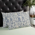 thumbnail image 4 of Blue Flowers Throw Pillow Cover 24 x 36 Inch Decorative Pillow Cover Retro Rustic Botanical Floral Leaves Vines Lumbar Pillowcase Seasonal Rectangle Cushion Case for Couch Sofa Bed Living Room, 4 of 7
