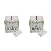 WORGEOUS 2pcs Diaper Raffle Tickets With Diaper Raffle Card Box Baby Shower Decorations Baby Shower Holder Box For Girl Boy Diaper Raffle Party