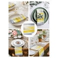 thumbnail image 3 of Yellow Grey Cloth Napkins Set of 6 Reusable Dinner Napkins, Vintage Farmhouse Abstract Oil Painting Cocktail Napkin Washable Table Napkins for Wedding/Holiday Party/Baby Shower 20"x20", 3 of 7