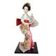 thumbnail image 2 of Estatua de geisha japonesa de 12 pulgadas, muñeca geisha asiática, muñecas kimono para mesa y hogar. Blanco y rosa, 2 of 9