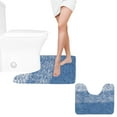 thumbnail image 2 of Btomtd 16"x20" U-Shaped Bath Rug and Toilet Floor Mat, Microfiber Plush Absorbent Non-Slip Bathroom Rugs, Machine Washable Fast Dry Doormat for Bathroom Floor, Blue, 2 of 7