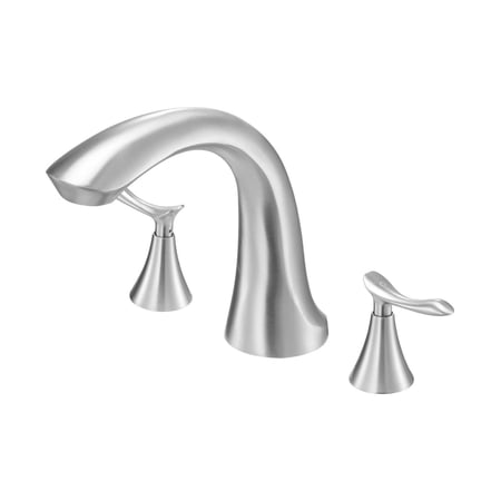 Roman Tub Faucet 3 Hole Waterfall Bathtub Faucet - Gooseneck Deck Mount Faucet with 2 Handles for Adult Bathing & Pet Washing Brushed Stainless Steel