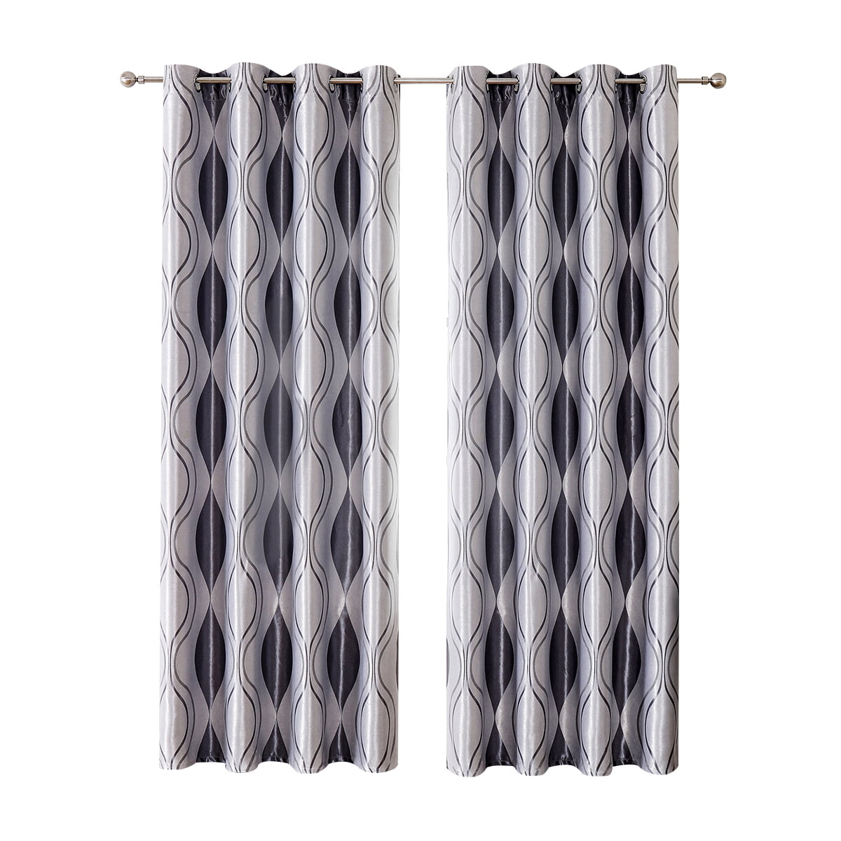 DYstyle 1/2 Panels Drapes Geometric Textile Living Room Bedroom Grommet