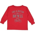 thumbnail image 3 of Inktastic Life's Better on a Bicycle Girls Long Sleeve Toddler T-Shirt, 3 of 5