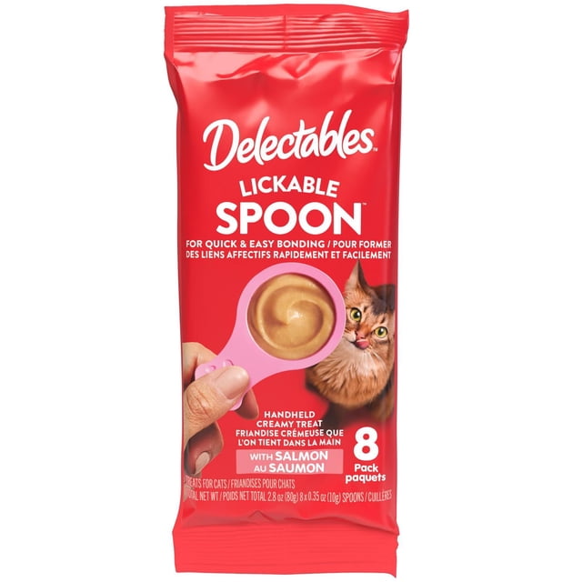 Friandises humides pour chat Delectables Lickable Spoon au saumon (8 sachets)