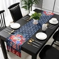 thumbnail image 5 of 4th of July Table Runner Cotton Linen 60 Inch Holiday Dresser Scarves, Independence Day USA Blue Red Star Floral Tablerunner for Kitchen Coffee Dining Bedroom Dinner Scarf Décor 13''x60'', 5 of 9