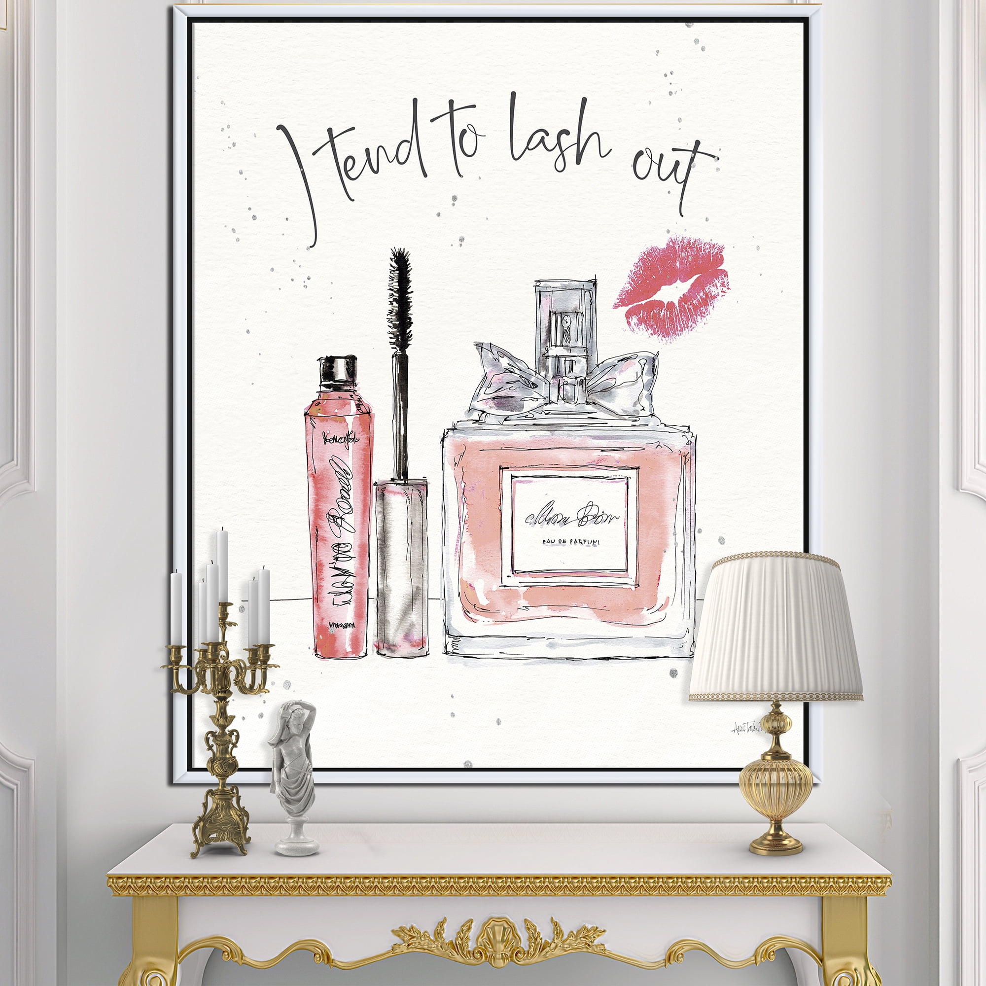 Designart ' Glam Chic Accents V ' Fashion Framed Canvas