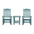 thumbnail image 2 of Merrick Lane Teal Poly Resin Indoor/Outdoor Rocking Chair with Side Table, 2 of 16