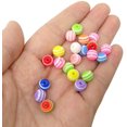 thumbnail image 1 of 200 piezas de cuentas redondas de rayas de resina coloridas, cuentas redondas de rayas de arcoíris para joyería, pulseras, collares, fabricación de llaveros (8mm) JFHHH pequeña, 1 of 5