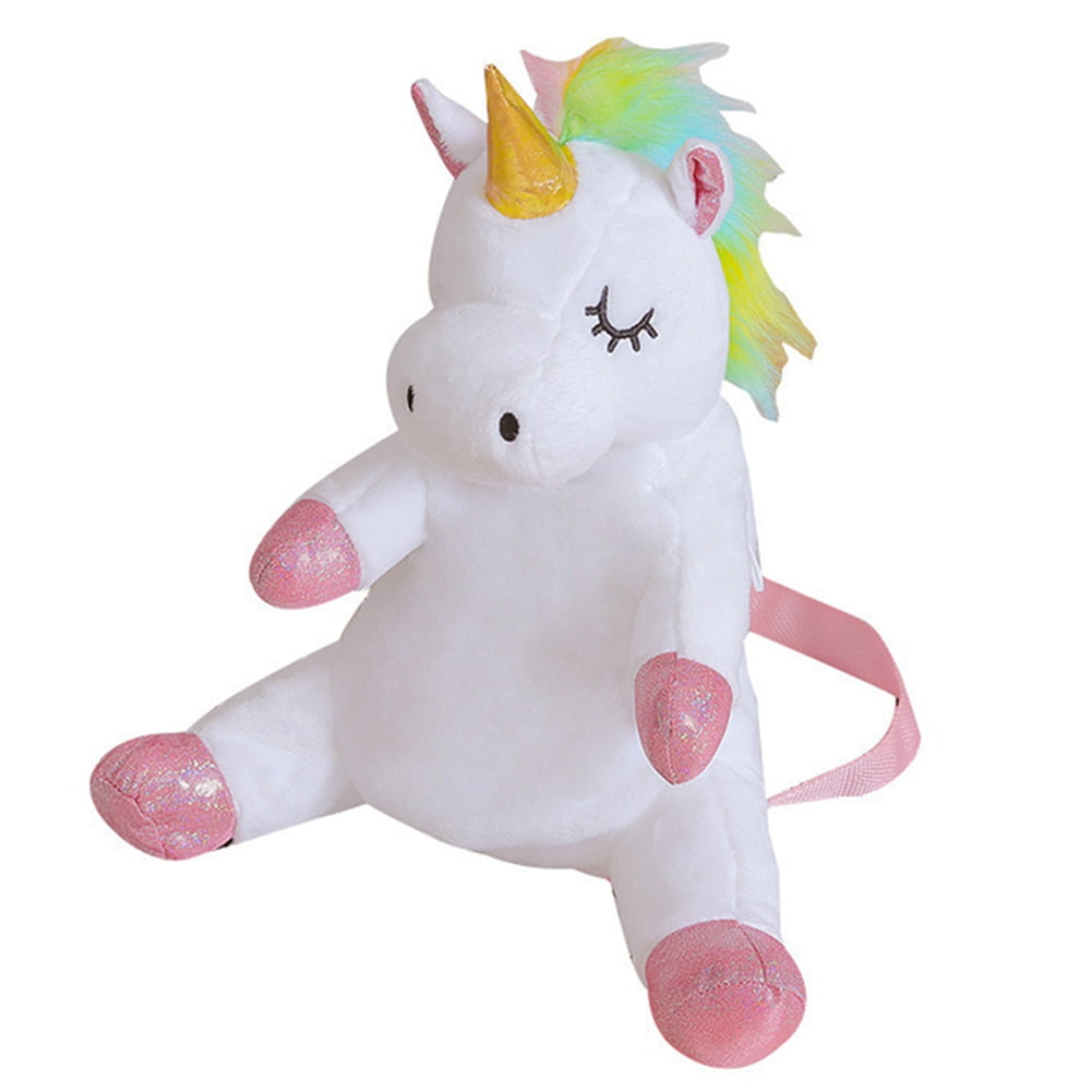 Child Girls Cute Unicorn with Plush Wing Backpack Kids School Rucksack Bag