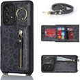 thumbnail image 5 of Samsung Galaxy A53 5G Phone Case for Women with Card Holder,Samsung A53 Case Wallet Crossbody Lanyard with Strap,Credit Card Slots Kickstand Case with Ring Holder,6.5 Inch,Black Leopard, 5 of 14