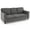 Gray, variant on Spaco Upholstered Teddy Velvet 3-Seat Sofa with Comfy Back Pillows, Spacious Sofa, Gray
