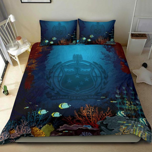 Juego de Cama Polinesio - Samoa Juego de Funda Nórdica Bajo el Mar