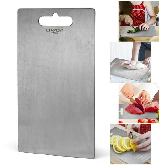 Amdohai Lixada 1.8MM Thick Titanium Cutting Board for Home Kitchen Cooking Outdoor Camping Hiking Backpacking