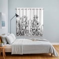 thumbnail image 4 of Wildflower Leaf Kitchen Curtains 63 Inch Length, Grey Floral Botanical White Watercolor Grommet Top Bedroom Living Room Curtains, Light Filtering Cafe Curtain Drapes 2 Panels Set 84''x63'', 4 of 9