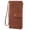 Brown, variant on Womens Print Floral Wallet Leather Credit Card Holder Wallet RFID Wristlet Wallet for Women Ladies Clutch Long Purses