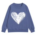 thumbnail image 7 of Mercatoo Teen Girls Oversized Pullover Sweatshirts Cute Heart Graphic Crew Neck Sweatshirts Kids Cotton Loose Long Sleeve Sweater, 7 of 7