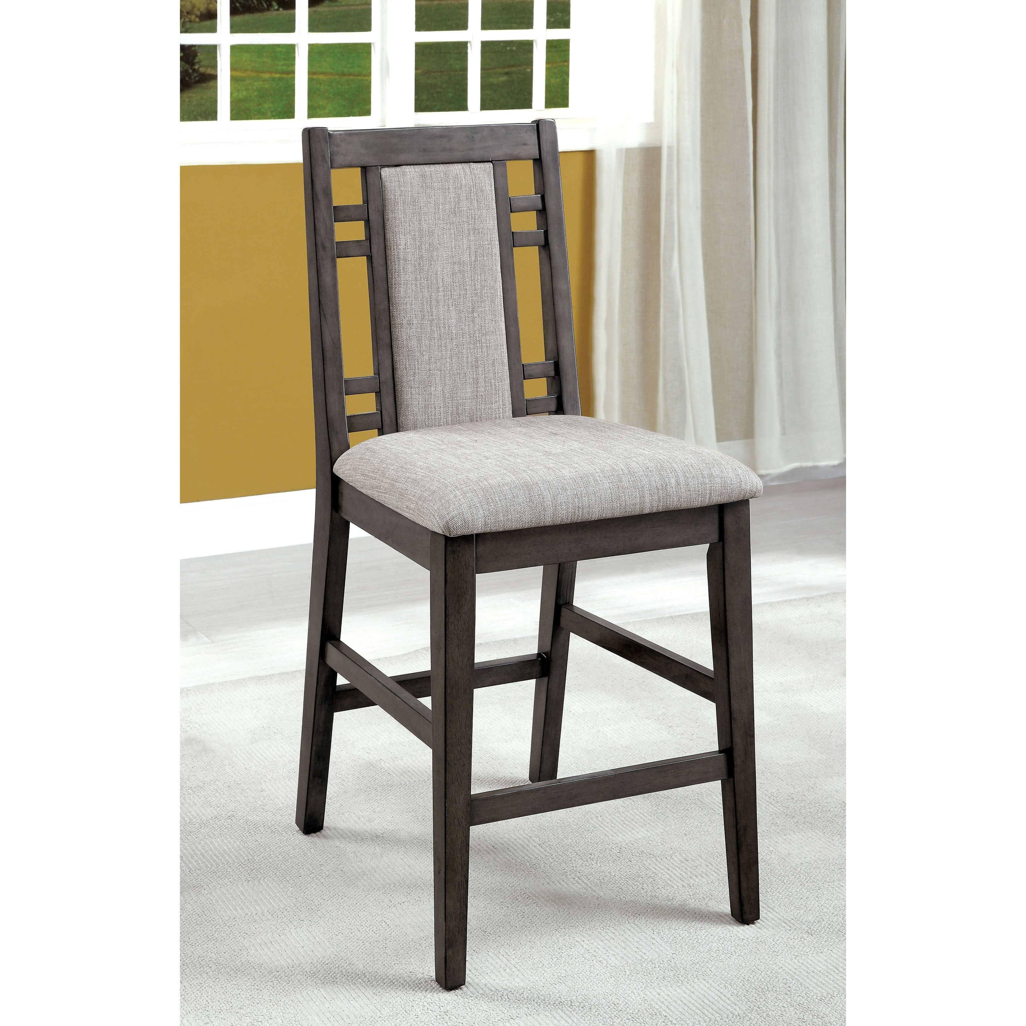 Furniture of America Mosa Rustic Grey Counter Height Chairs (Set of 2