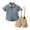Blue, variant on Toddler Boy Outfits Short Sleeve Shirt Tops Shorts With Tie Child Kids Gentleman Suit Baby Boy Clothes Blue 18 Months-24 Months